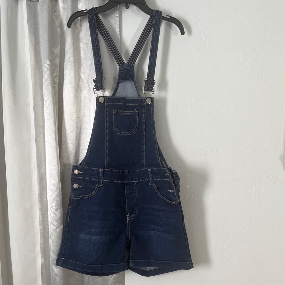 Denim Blue Women's Short Overalls